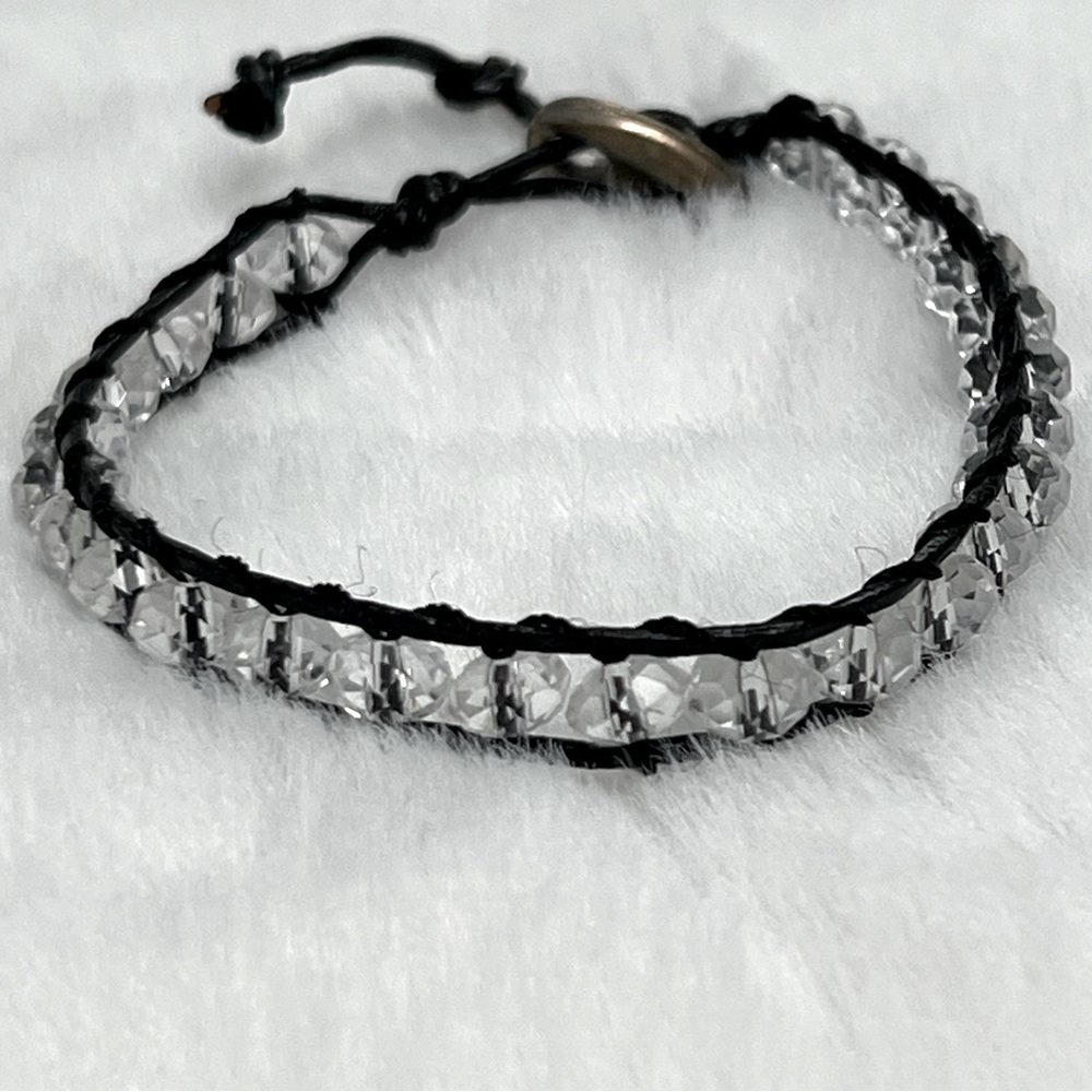 Adjustable Faceted Crystal Bracelet
